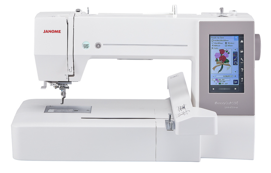 Janome Memory Craft 550E Limited Edition Embroidery Machine at K-W Sewing Machines in Kitchener